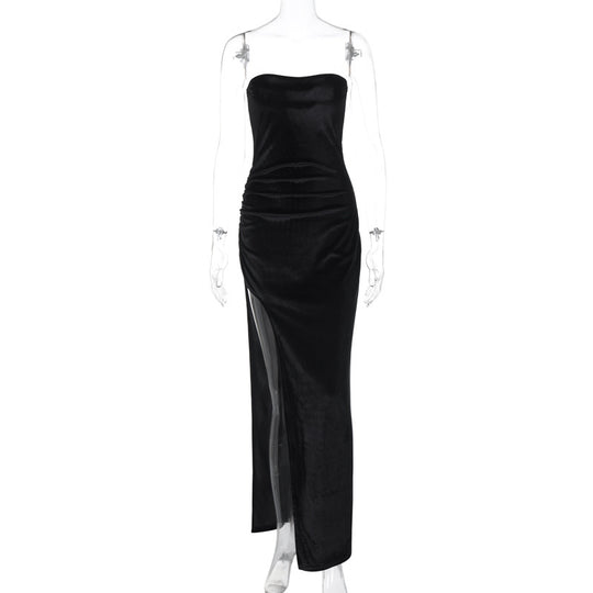 Damen Strapless Abendkleid mit eleganter Drapierung R&B