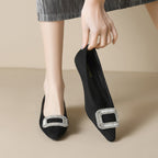 Damen elegante Ballerinas mit funkelnder Schnallenverzierung
