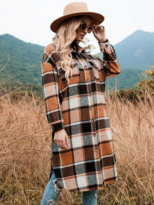 Damen Flanellhemd-Kleid mit Karomuster R&B