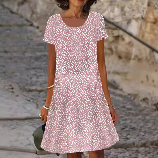 Damen lässiges Sommerkleid mit modernen Mustern und femininem Schnitt R&B
