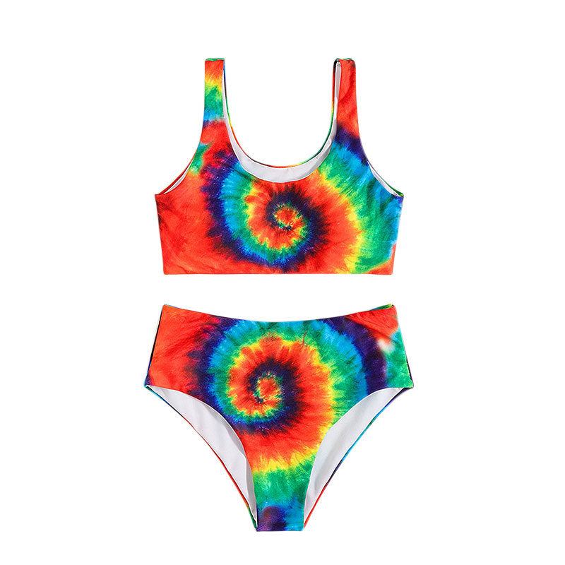 Damen Hochtailliertes Bikini-Set mit Spiralmuster R&B