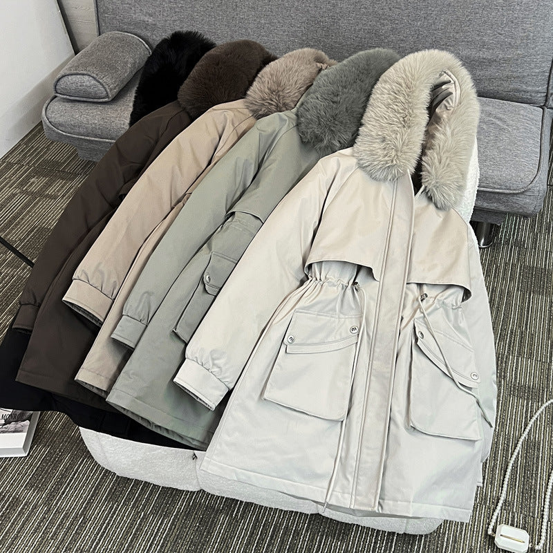 Damen Modischer Winterparka mit kuscheligem Innenfutter und praktischen Taschen R&B