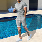 Herren sportliches Polo-Shirt und Shorts Set mit modernem Schnitt