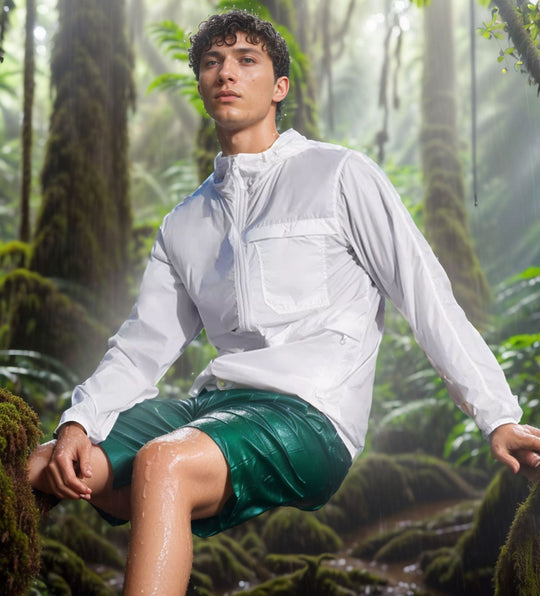 Herren leichte und atmungsaktive Outdoor-Jacke mit Kapuze R&B