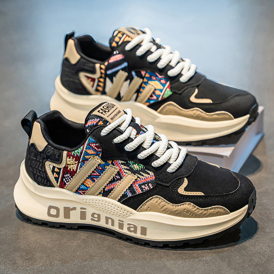 Damen Modische Sneakers mit einzigartigem Ethno-Design und stabiler Struktur R&B