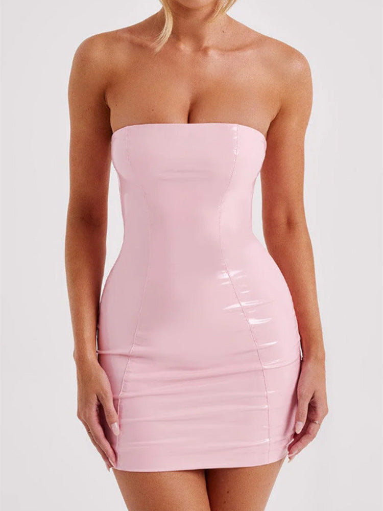 Damen Elegantes und figurbetontes Minikleid aus Glanzmaterial R&B