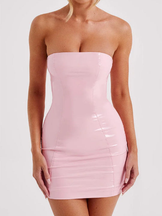 Damen Elegantes und figurbetontes Minikleid aus Glanzmaterial R&B