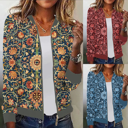 Damen Blousonjacke mit floralem Muster R&B