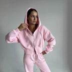 Damen Cropped Hoodie mit Reißverschluss R&B