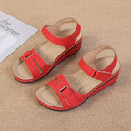 Damen Komfortable Keilsandalen mit verstellbaren Riemen und ergonomischem Fußbett R&B