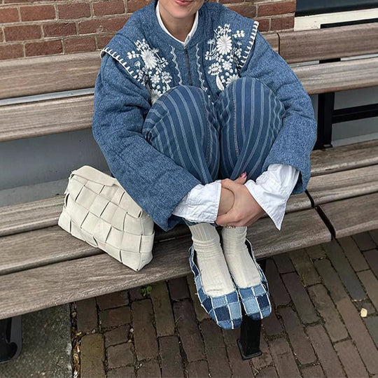 Damen Bestickte Denimjacke R&B