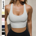 Damen Sportliches Crop-Top mit tiefem Rundhalsausschnitt und breiten Trägern R&B