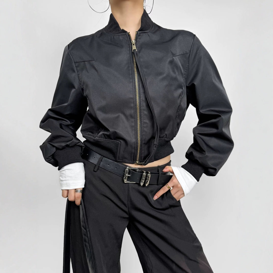 Damen modische Kurzjacke mit elastischem Bündchen R&B