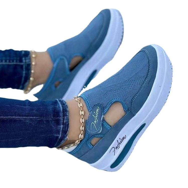 Damen atmungsaktive Slip-On Sneakers mit modischem Design R&B