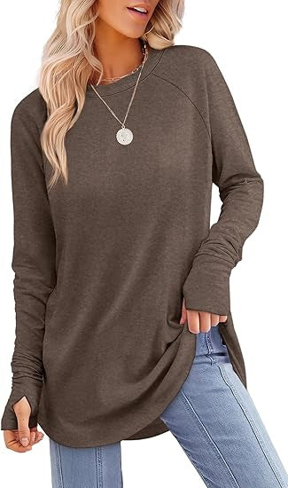 Damen lässiger Langarmshirt mit modernem Schnitt R&B
