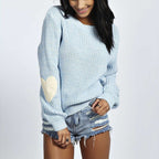 Damen Pullover mit Herzapplikationen und weichem Stoff R&B