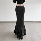 Damen Maxirock mit eleganter Rippenstruktur und modischem Glockenlauf R&B