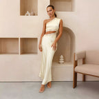 Damen Abendkleid mit schulterfreiem Design und elegantem Spitzenbesatz R&B