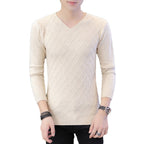 Herren Modischer V-Ausschnitt Pullover mit strukturiertem Design