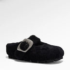Damen Hausschuhe aus weichem Fleece mit modischem Schnallenverschluss R&B