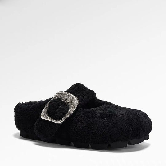 Damen Hausschuhe aus weichem Fleece mit modischem Schnallenverschluss R&B
