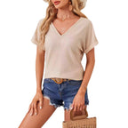 Damen Cropped Strickoberteil mit Häkel-Details R&B