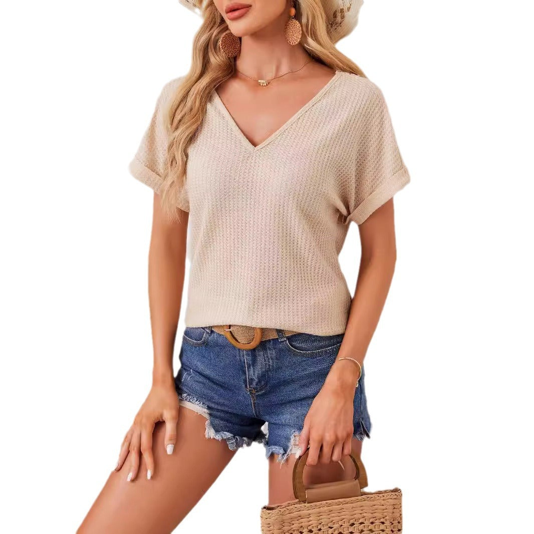 Damen Cropped Strickoberteil mit Häkel-Details R&B