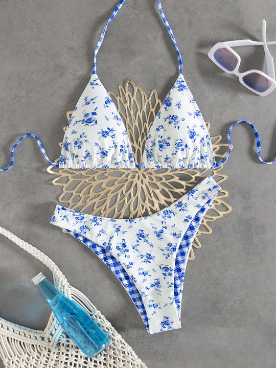 Damen Blumenmuster Bikini R&B