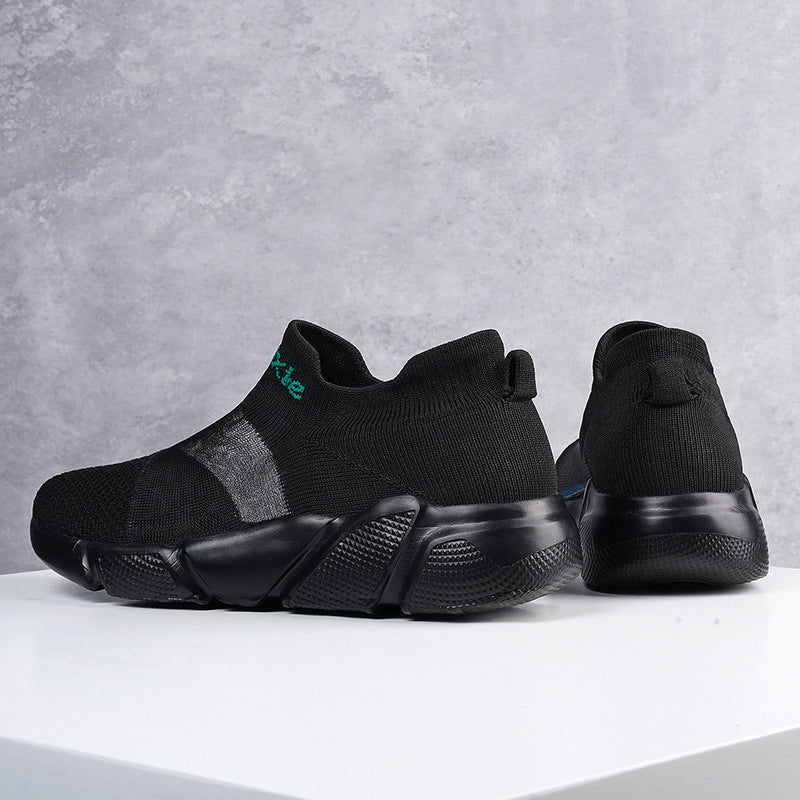 Damen Bequeme Slip-On Sneakers mit atmungsaktiver Strick-Oberfläche