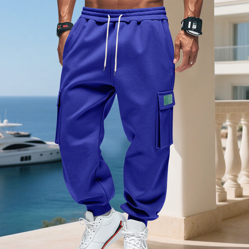 Herren Cargo-Jogginghose mit praktischen Seitentaschen und verstellbarem Kordelzug R&B