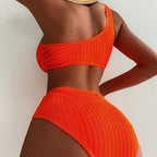 Damen Hochtaillierter Bikini mit innovativen Schnallelementen