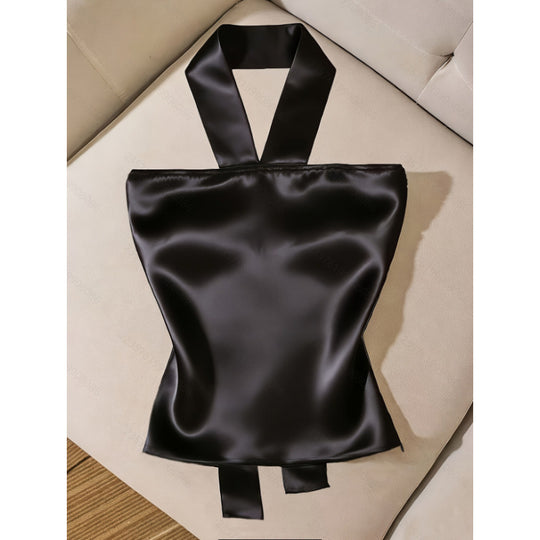 Damen Elegantes Top mit schickem Krawattendesign und funkelndem Schmuckdetail R&B