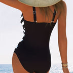 Damen Aqua-Gymnastikanzug mit nahtlosem Schnitt und elegantem Streifen-Design R&B