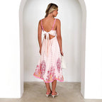 Damen Midi-Kleid mit feinem Spitzenrüschendesign und floralen Details R&B