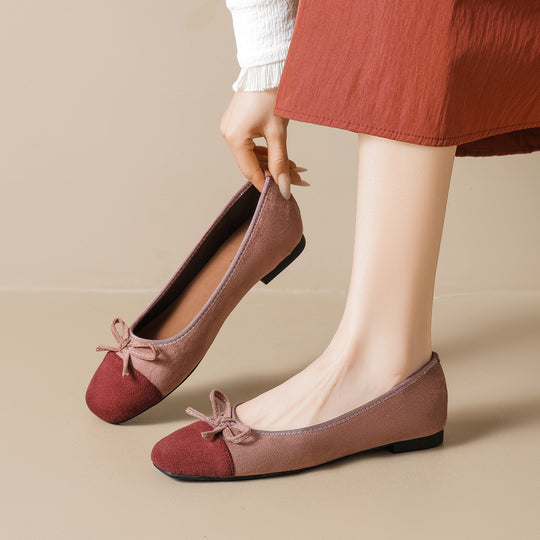 Damen elegante Ballerinas mit modischem Schleifenakzent und hochwertigem Obermaterial R&B