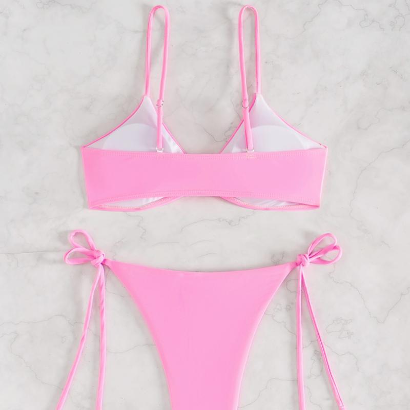 Damen Bikini-Set mit verspieltem Knoten und elegantem Gold-Detail R&B
