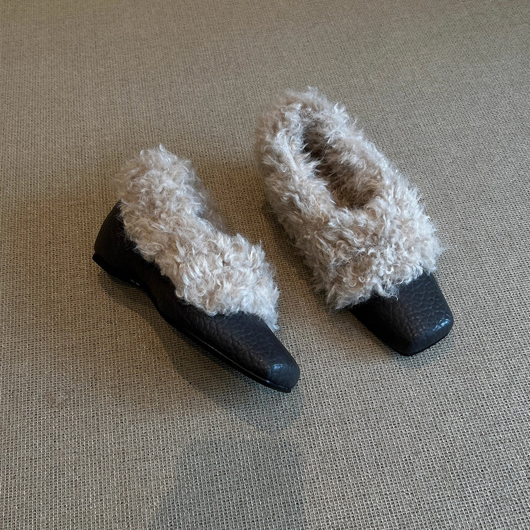 Damen Mokassins mit flauschigem Kragen und stylischem Design R&B