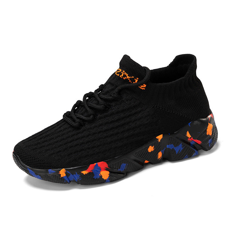 Damen Sportliche Strick-Sneaker mit rutschfester Sohle und einzigartigem Farbdesign