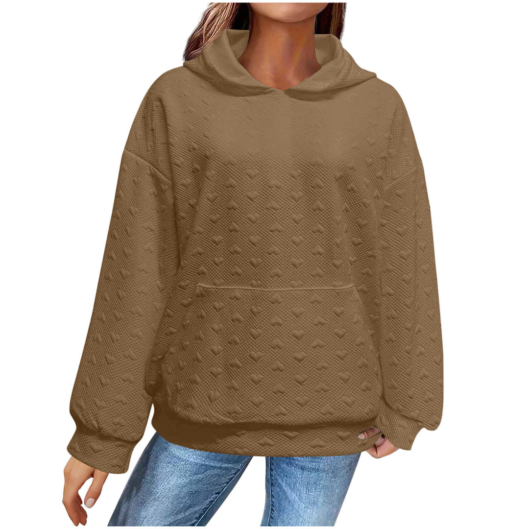 Damen Kapuzenpullover mit strukturiertem Herzmuster R&B