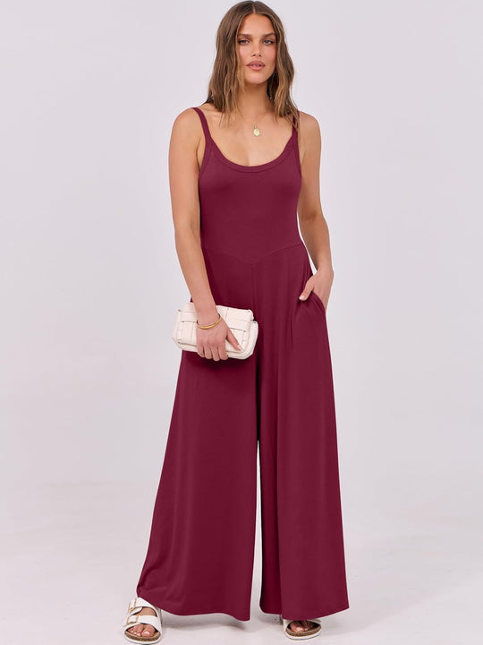 Damen eleganter Jumpsuit mit weitem Bein und komfortablem Schnitt R&B