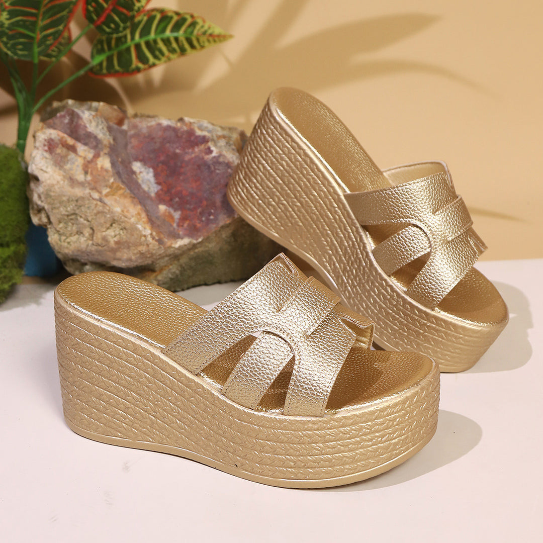 Damen Plattform-Pantoletten mit trendigem Riemchen-Design R&B