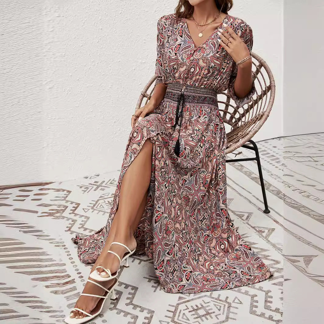 Damen Maxikleid mit Boho-Muster R&B