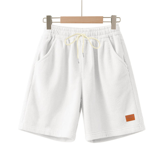 Herren nan lässige Bermudashorts aus feinstrukturiertem Baumwollmix mit elastischem Bund und Kordelzug R&B