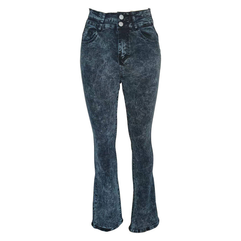 Damen Bootcut Jeans mit hohem Bund und eleganter Waschung R&B