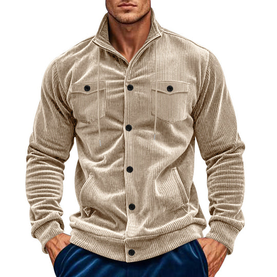 Herren Utility-Hemd mit strukturiertem Cordstoff und praktischen Brusttaschen R&B