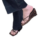 Damen Wedge-Sandalen mit elegantem Kreuzriemendesign R&B