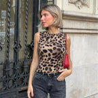 Damen Figürliches Top im Leopardenmuster R&B