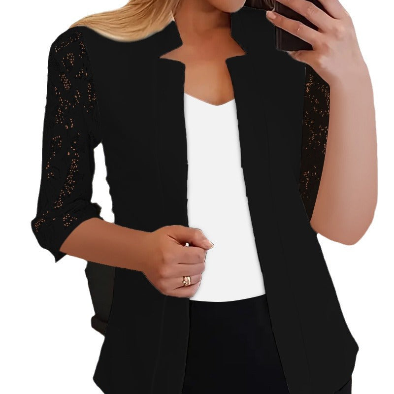 Damen Elegante Blazerjacke mit Spitze R&B