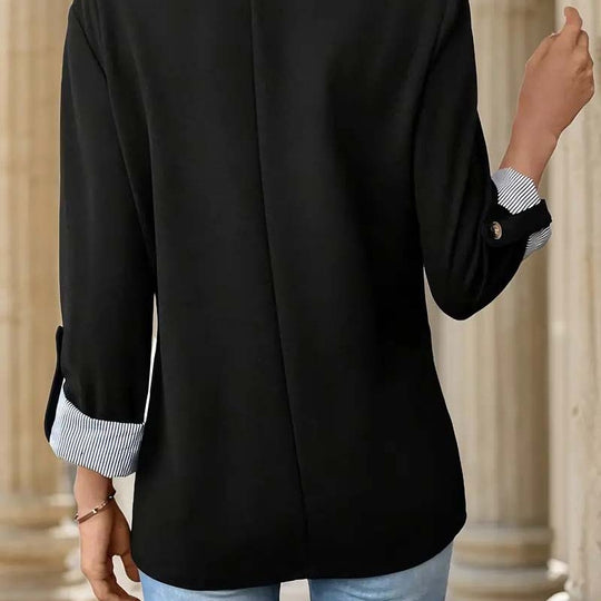 Damen modische Blazerjacke mit eleganten Kontrastdetails R&B