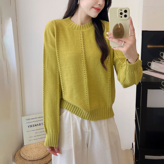 Damen Gemusterter Strickpullover mit bequemen Oversized-Schnitten R&B